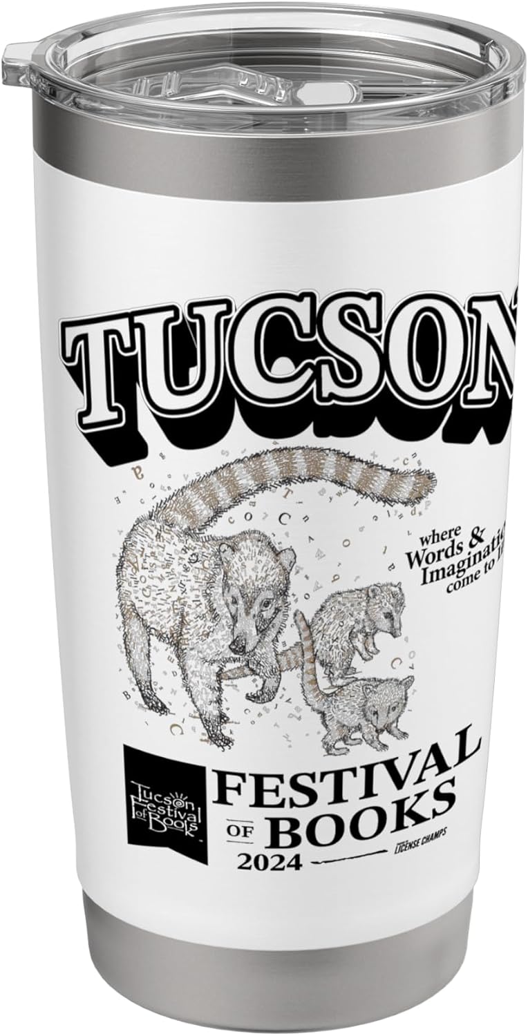 Tucson Festival of Book | TFOB 2024 | Coatimundi Mascot Stainless Steel Insulated Tumbler