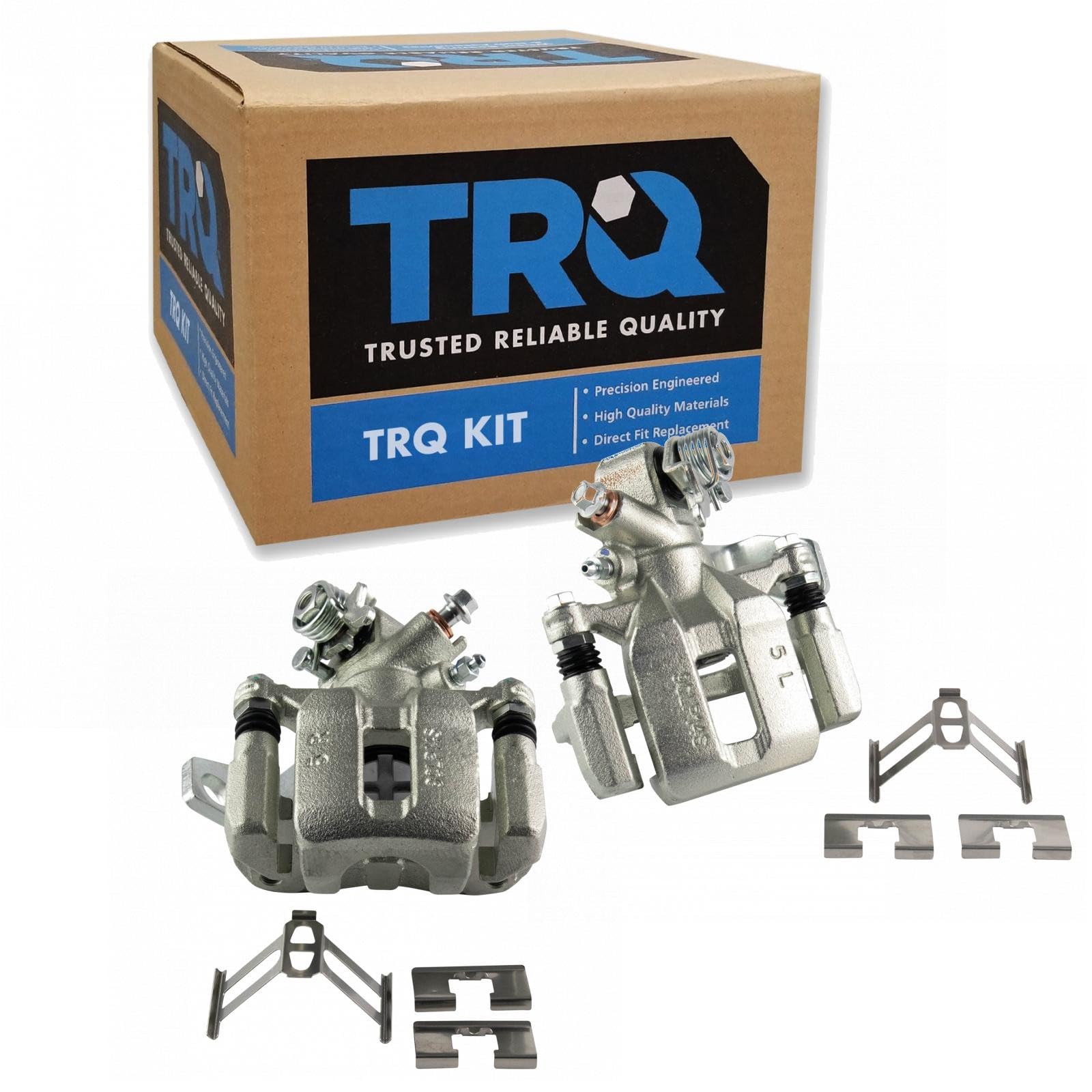 TRQ Rear Brake Caliper Set Zinc Coated Hardware Compatible with 2013-2022 Acura ILX 2006-2015 Honda Civic