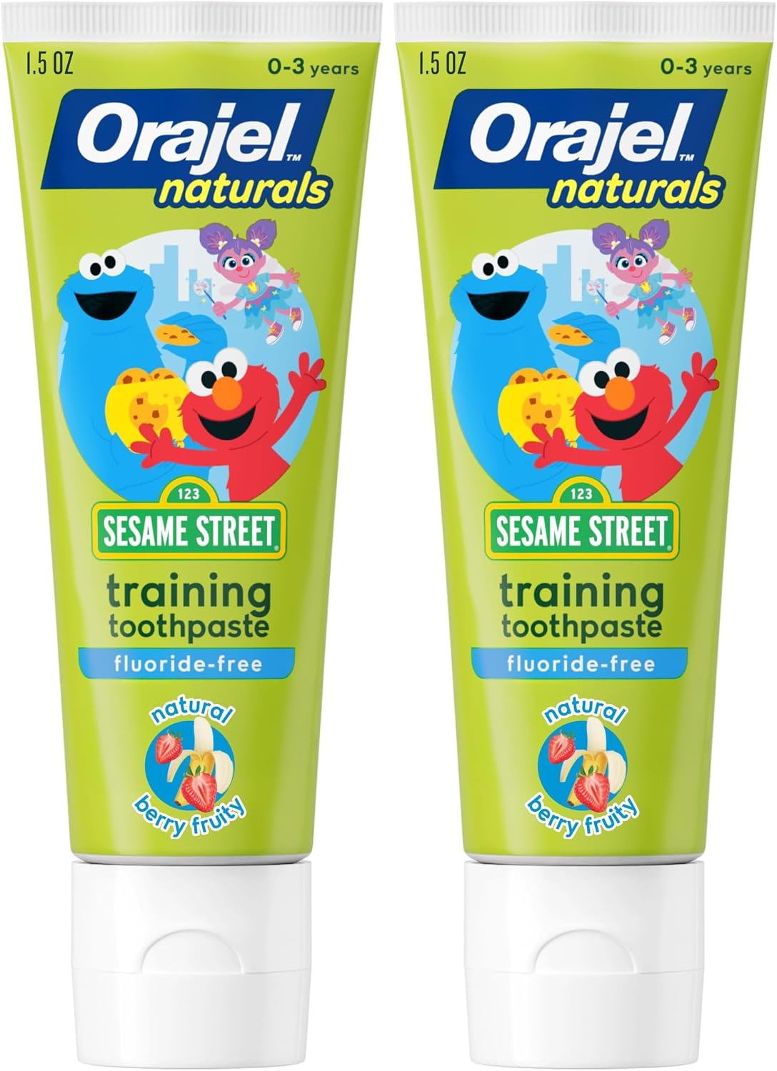 Orajel Kids Toothpaste, Fluoride-Free, Elmo | Training Toothpaste | Pediatrician Recommended | 1.5oz Tube | Pack of 2