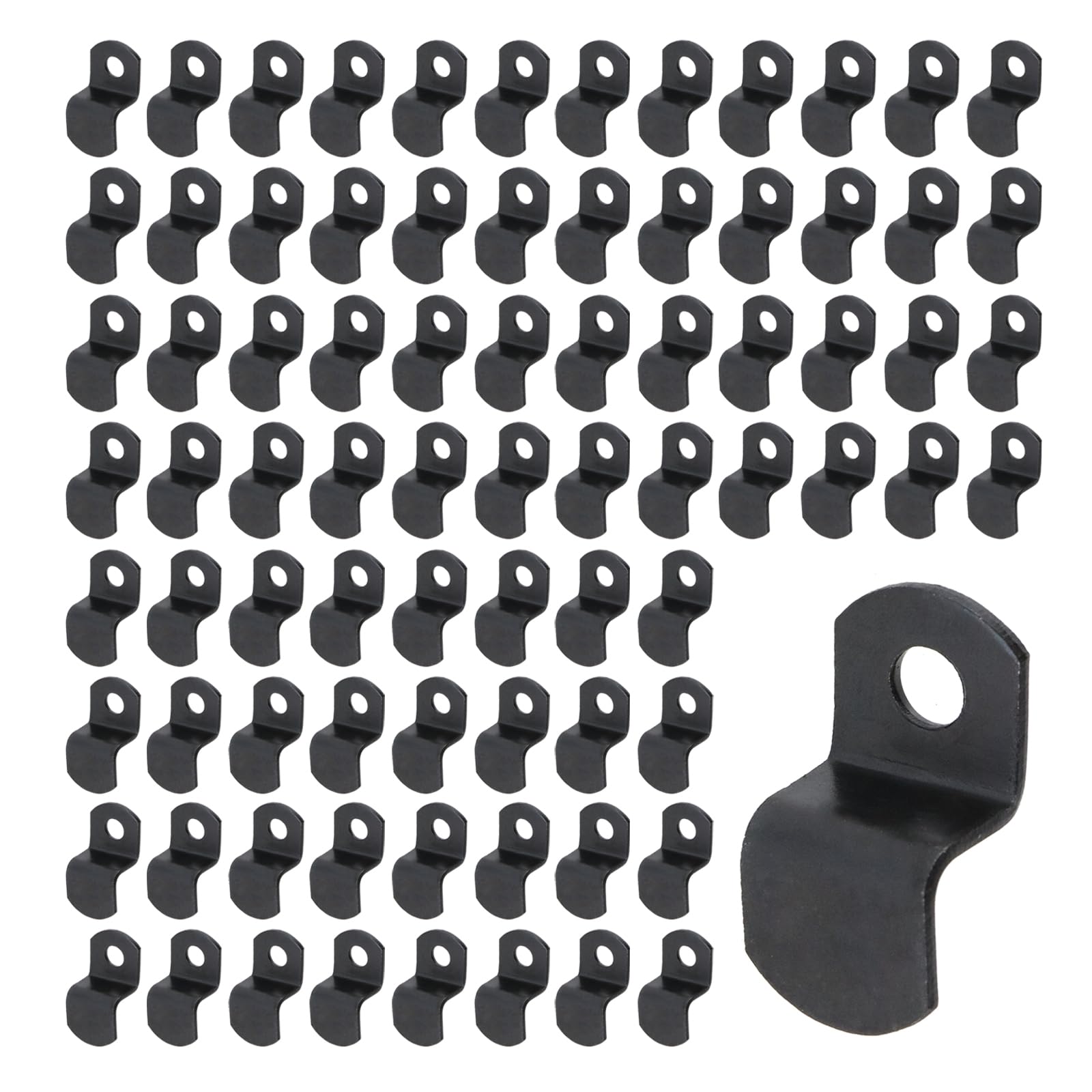 T Tulead 100PCS Offset Canvas Clips Black Photo Framing Clip Iron Mirror Clamps Iron Z Clips 3/8 Inch, with Screws