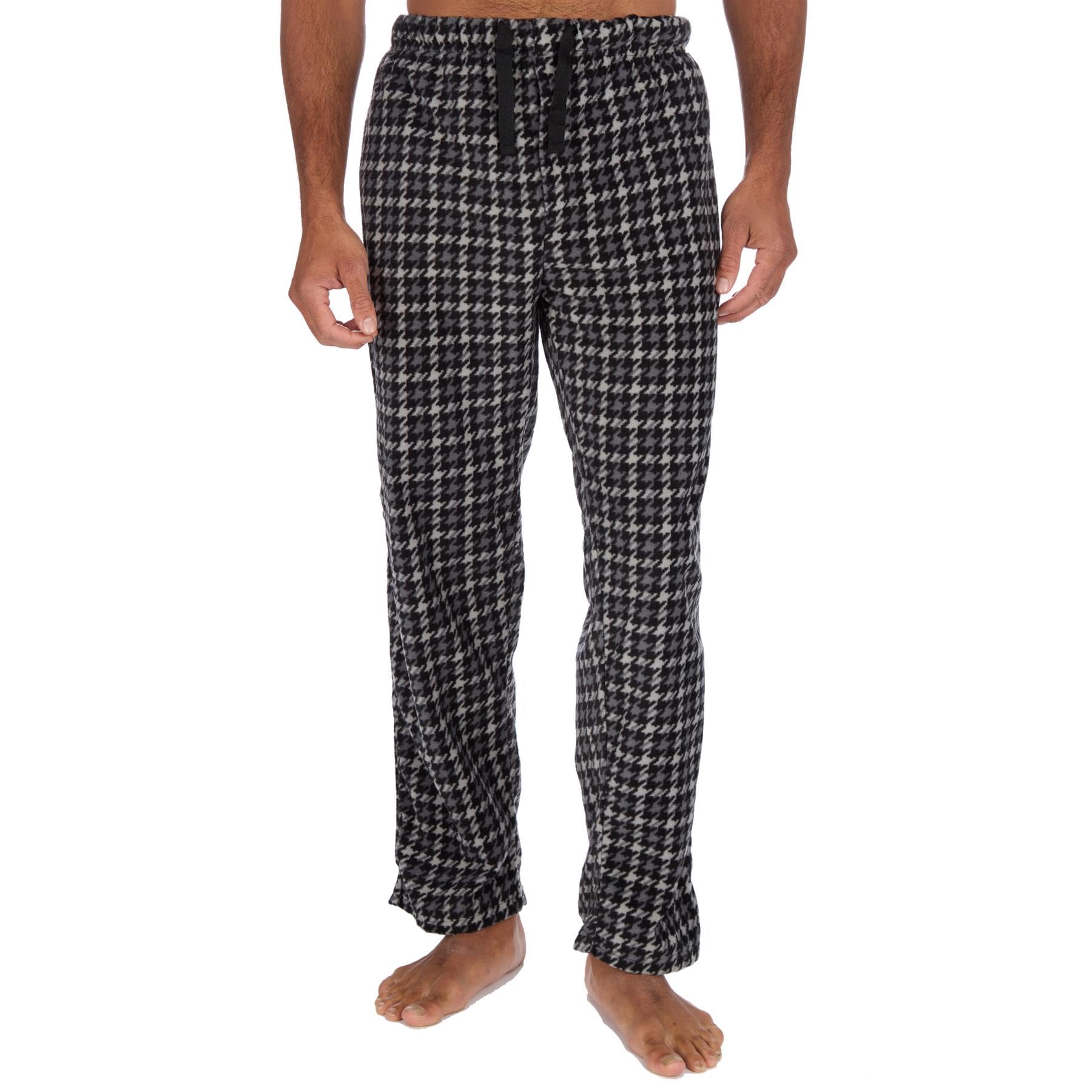Style It Up Mens Polar Fleece Lounge Pants (BLACK-WHITE, M)