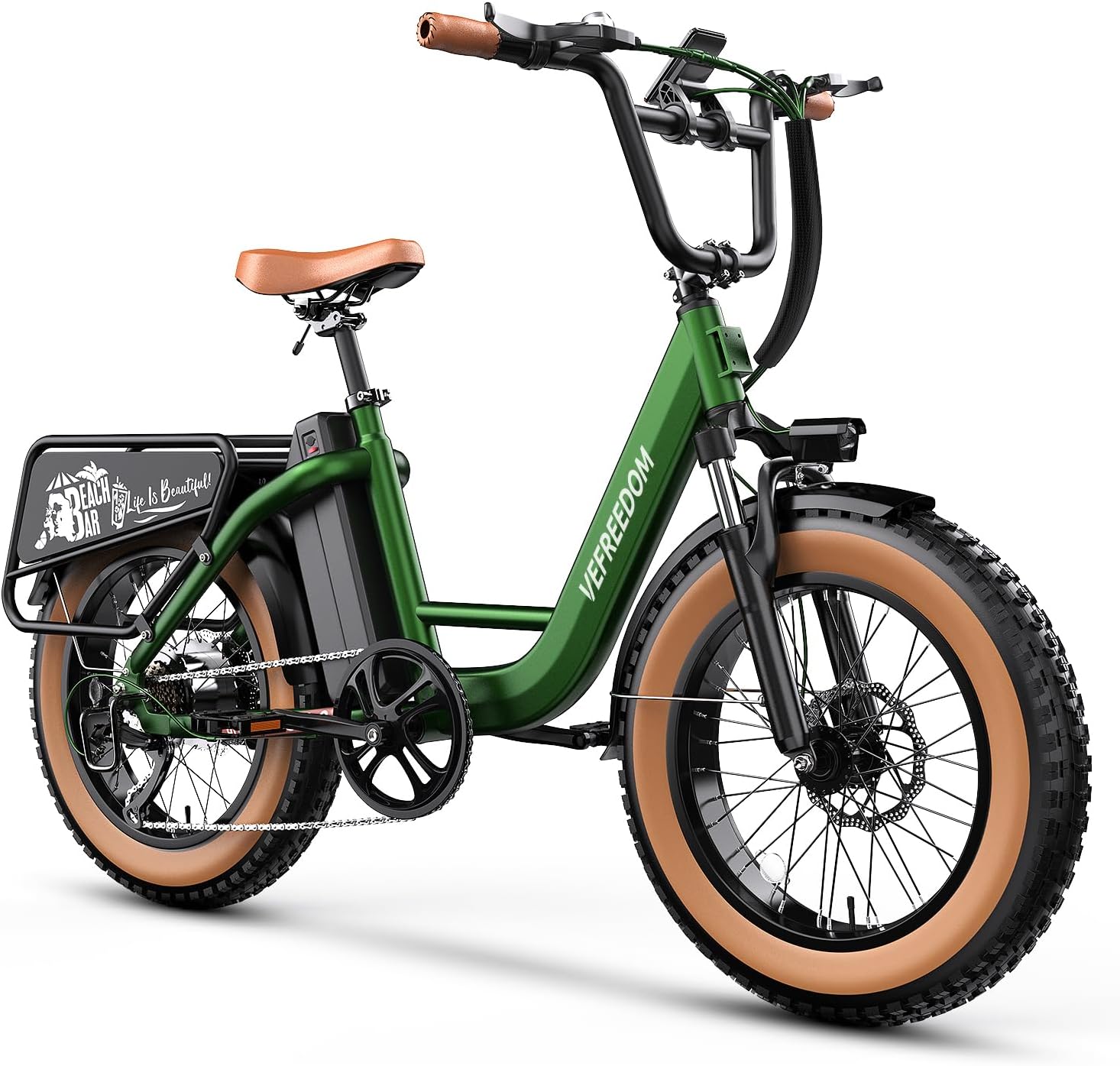 VEFREEDOM 1500W Motor Electric Bike for Adults 80 Miles 30MPH Ebike 20" x 4 Fat Tire 48V 20Ah Removable Battery Mountain E Bike Commuter Front Suspension Bicycles Men Women