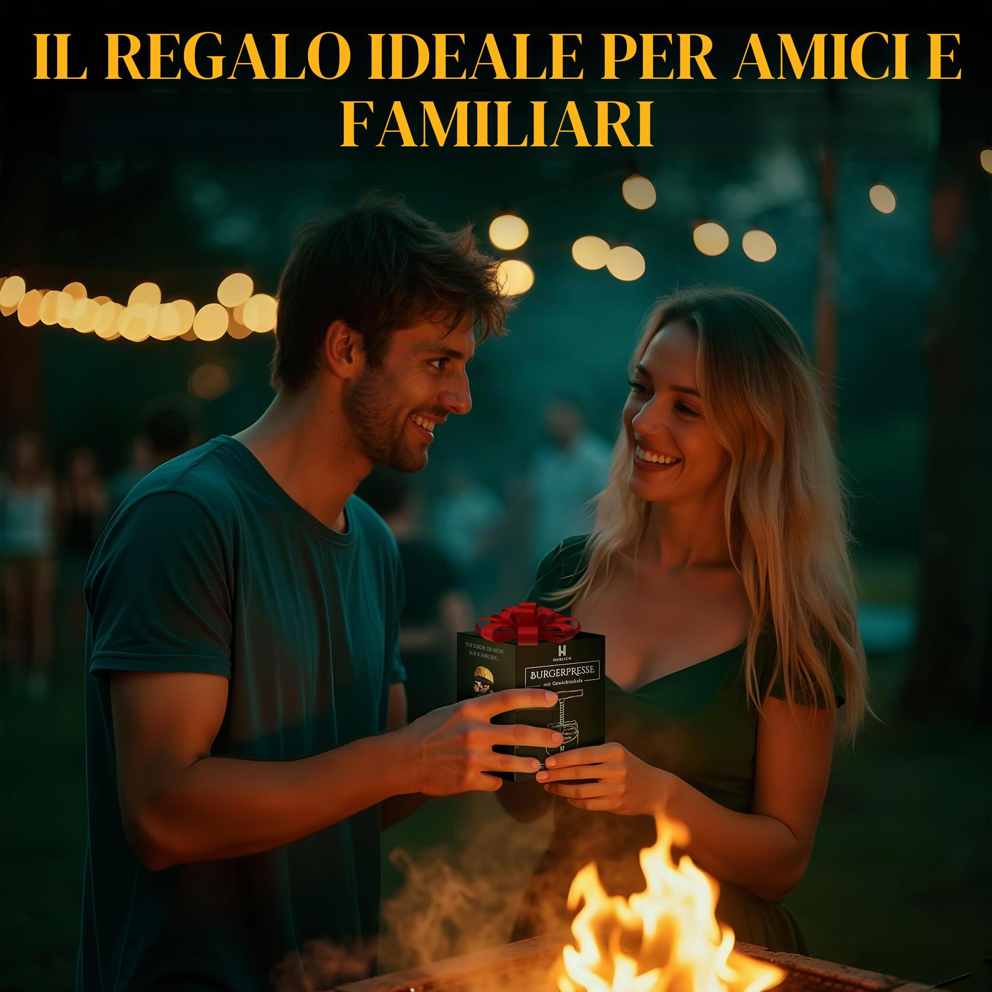 Pressa per hamburger di alta qualità in acciaio inox – pressa per hamburger – Accessorio ideale per barbecue perfetto per patties di carne macinata da 100 – 400 g – Patty Maker per succosi