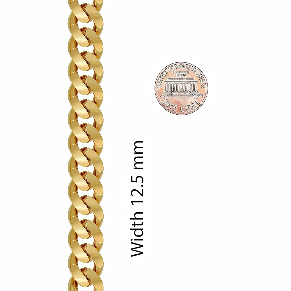 Bracelet For Man Men's 8.5 Inch Stainless Steel Cuban Link Bracelet – 12mm Gold Plated Curb Chain, ID Bar Style (New With Box) Cuban Chain Bracelet - Foto 10