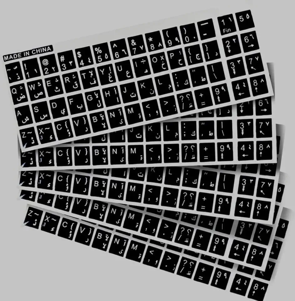 SEBA English Arabic Keyboard Stickers - 5 Sheets