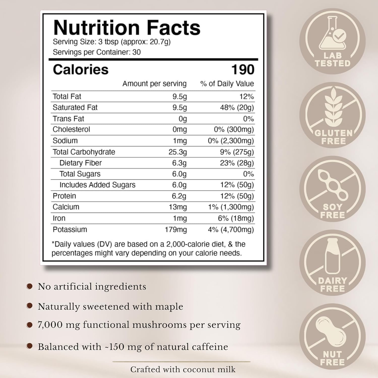 Immortal Mycelium Mushroom Vanilla Latte – Functional Mushroom Coffee Drink Mix with Cordyceps, Lion’s Mane, Reishi & Chaga, Creamy Instant Latte (30 Servings)