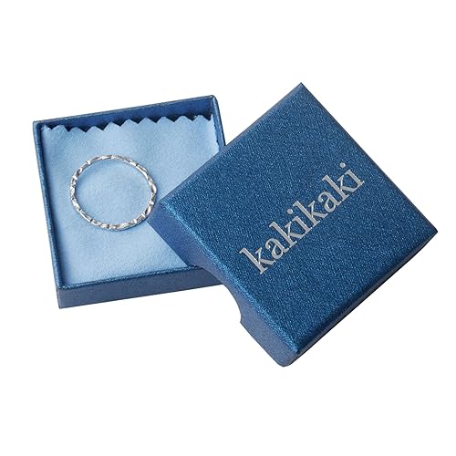 Miniatura 8 de 925 Sterling Silver Minimalist Hammered Textured Thin Knuckle Midi Stacking Rings, Size 7 US Size 7 / Wide 1.5 MM