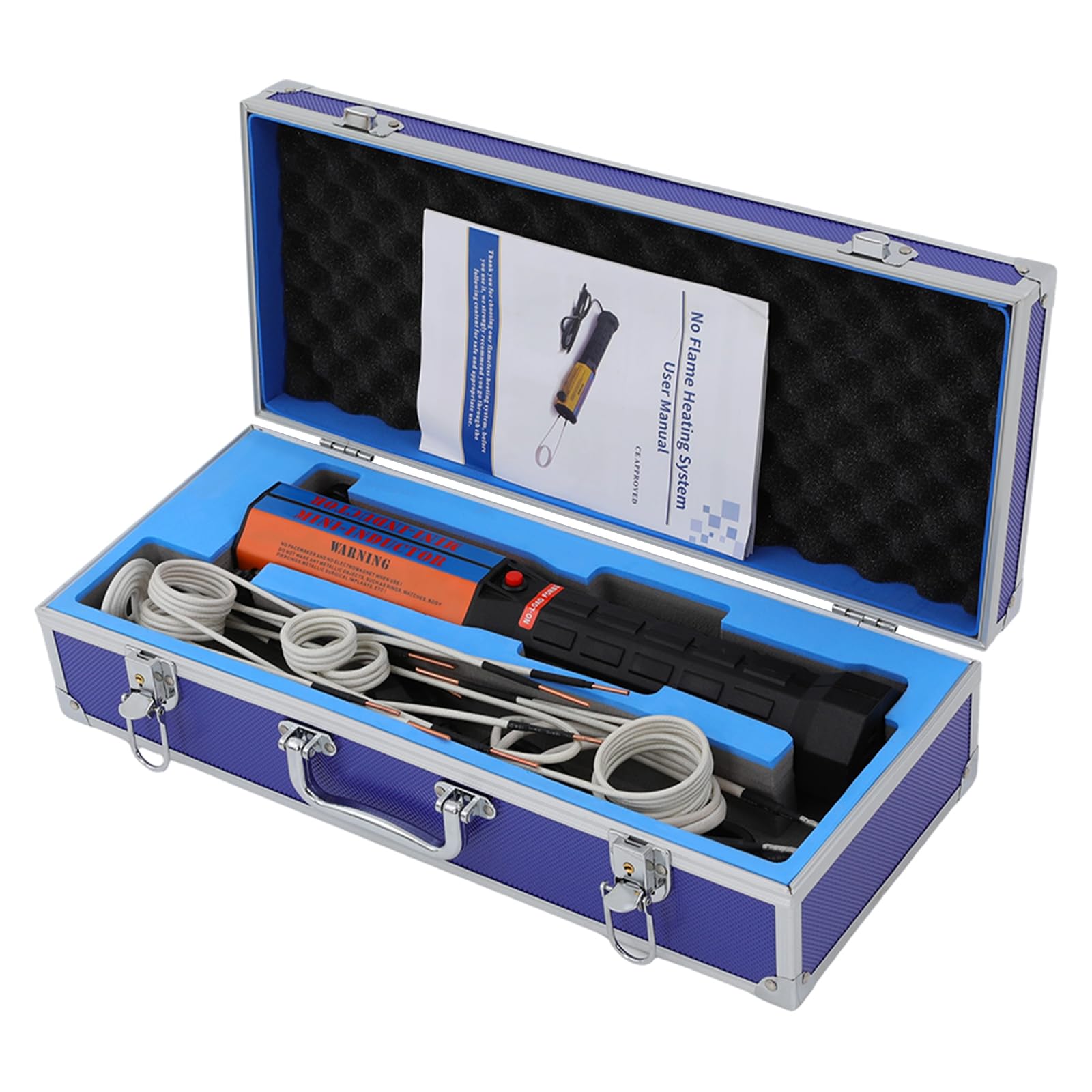 Riscaldatore a induzione, 230 V, 1300 W, riscaldamento a induzione, professionale, temperatura di riscaldamento: 800 °C, set di riscaldamento a induzione con 10 bobine e scatola di