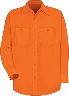 Red Kap Mens Flourescent Yellow Green Hi Visibility Class 2 Level 1 Work Shirt