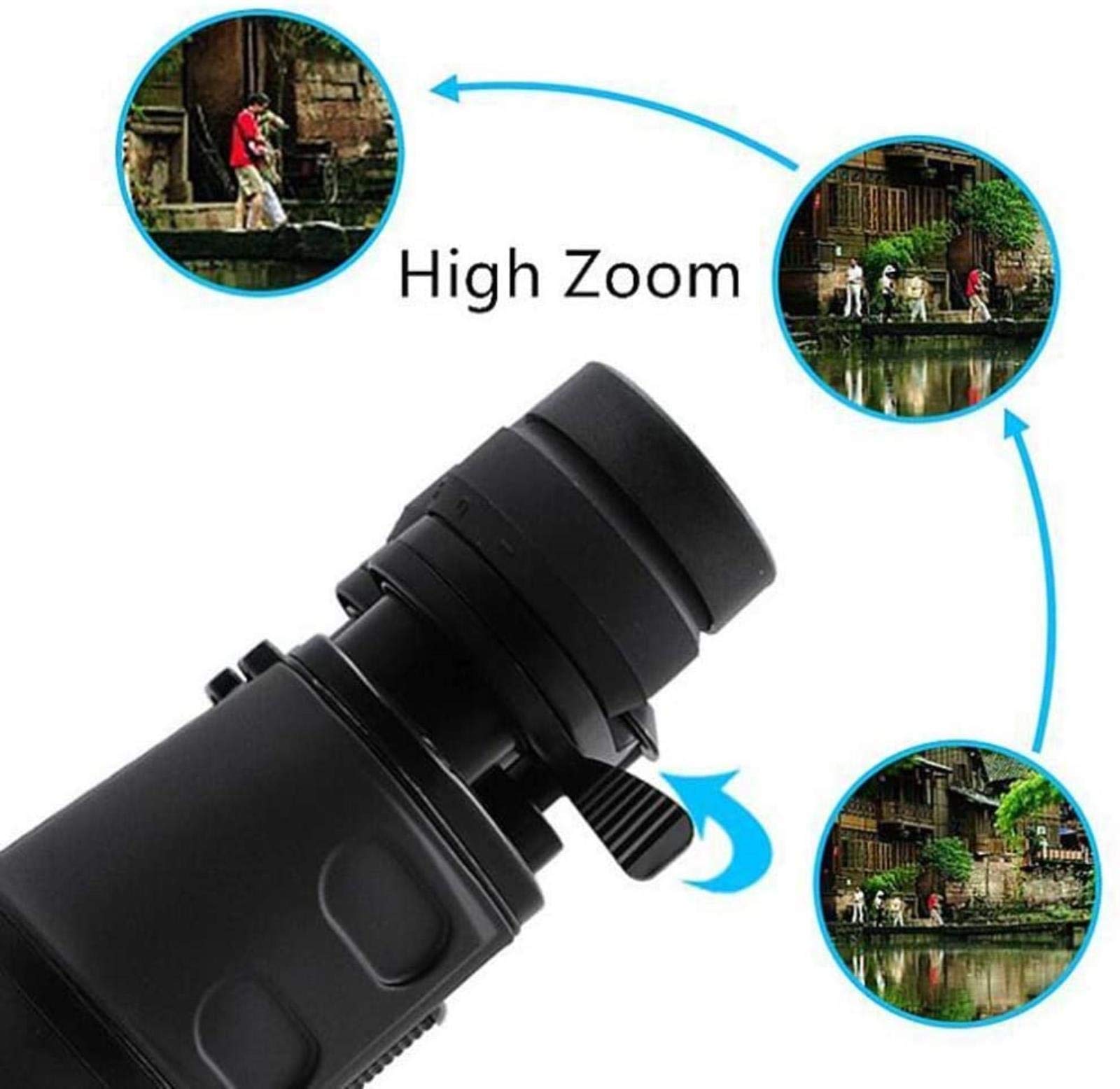 Telescopio portátil Binoculares Alta Potencia Binoculares Super Zoom 20-180X70 Potente l Telescopio HD Vison Binocular Alto Alcance para observación Estrellas para Interiores y Exteriores