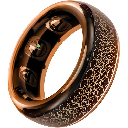 VERTU META Ring Transparent Crystal Glass Smart Ring,Wearable Art,Sleep Heart Rate Activity Monitor,No Subscription Long Battery,Android iOS Compatible,Ideal Gift for Him & Her(Fortune Orange,Size 12)