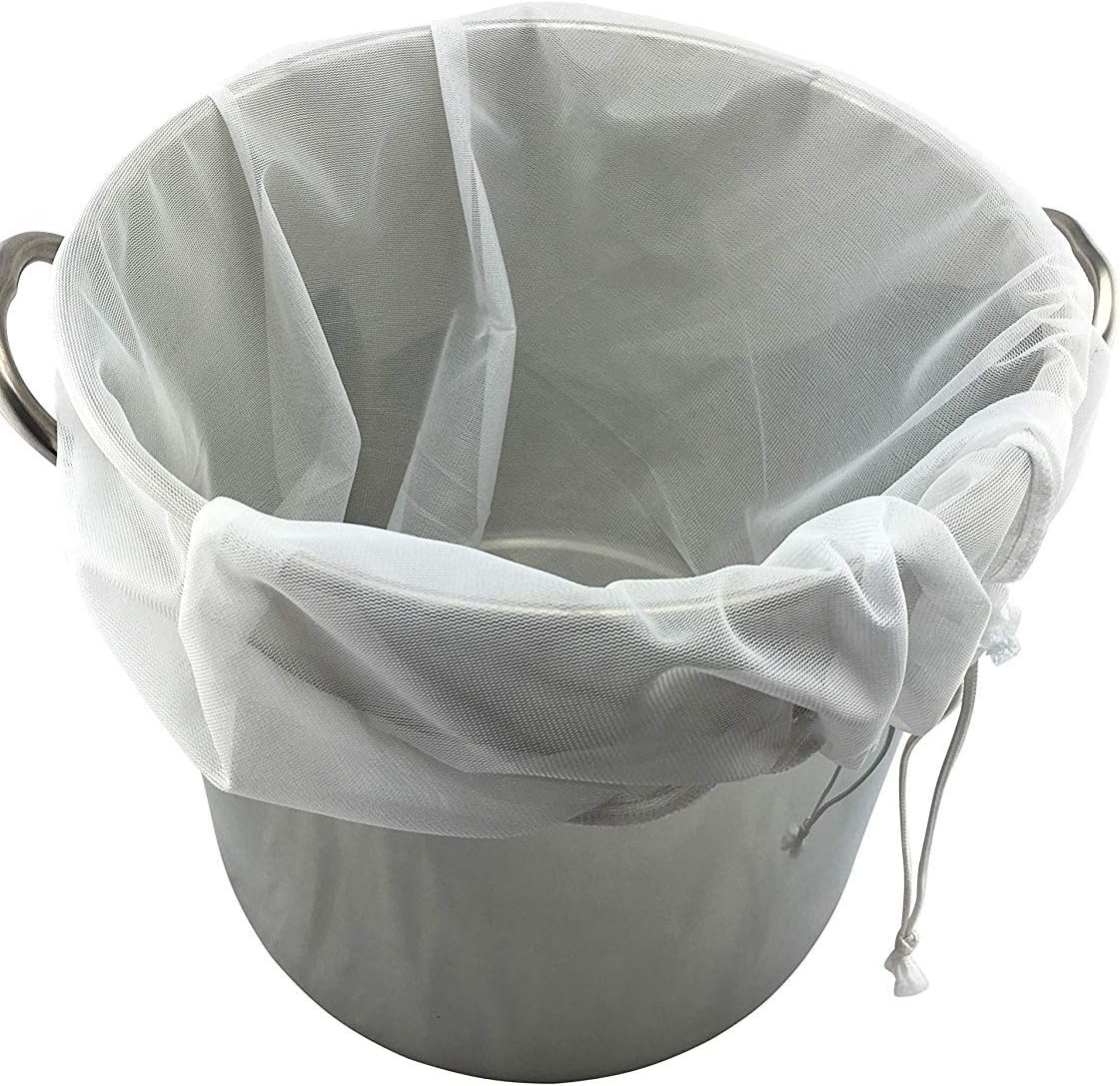 Filter Bag, Wrewing Food Grade 100 Mesh Straining Bag Large Strainer for Hops Grains Home Brewing Fermenting Accessory (40x45cm)