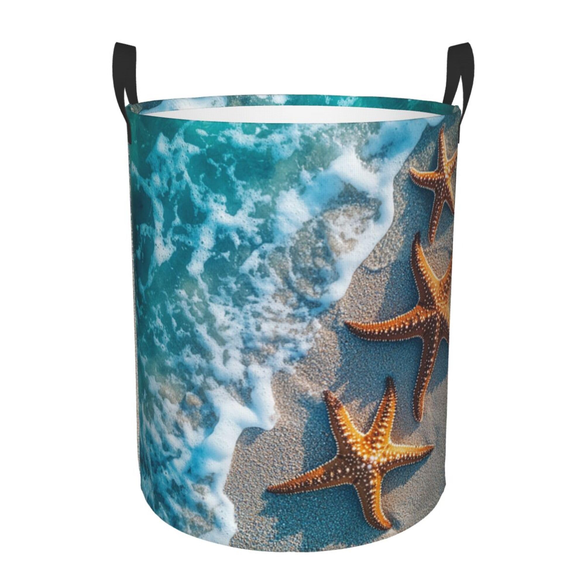 Panier de rangement pliable textile déco maison jouets motif marin