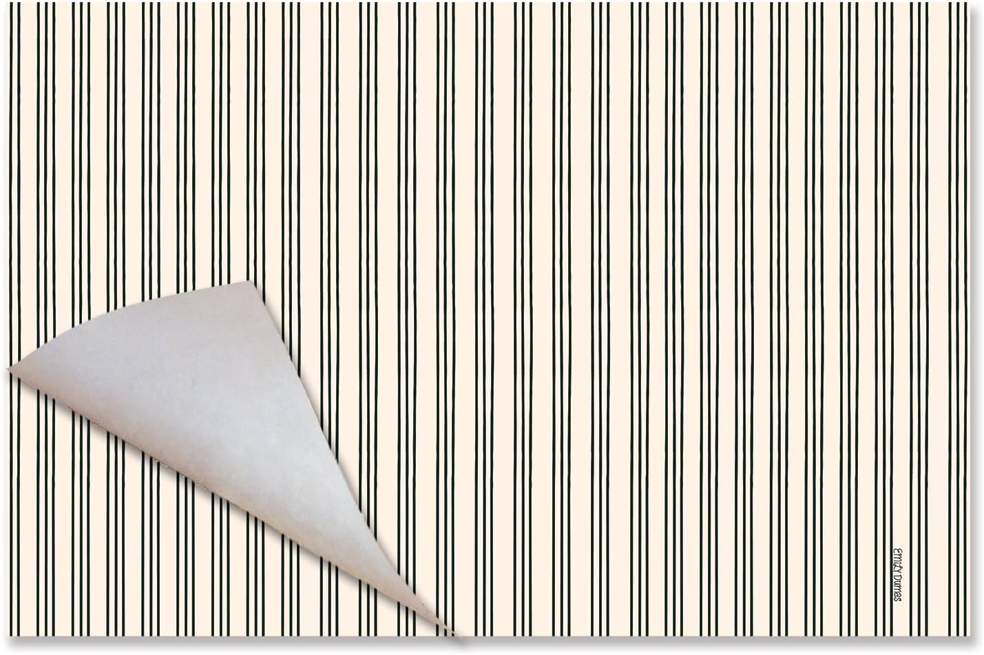 CounterArt Ticking Stripe 24 Premium Paper Placemats Made in The USA 17" x 11" Recyclable, Table Decoration, Easy Clean Up