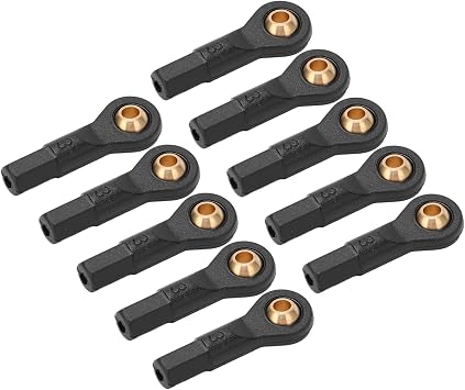 RC Tie Rod End 10pcs Lightweight Plastic Ball Head Holder for 1/10 1/12 RC Cars Black 2.5mm Aperture