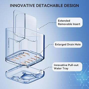3 Slots Detachable Toothbrush Holders Wall Mounted for Bathrooms