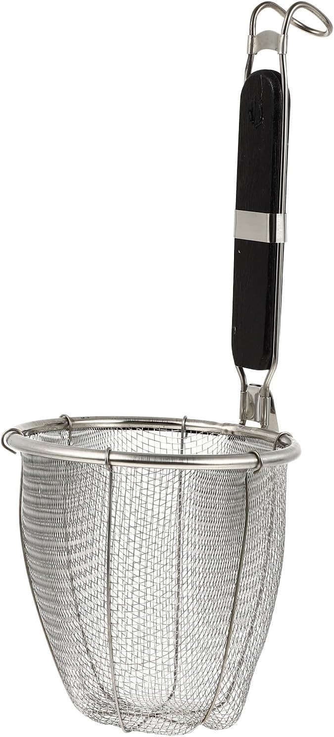 Garneck Practical Noodle Straining Basket with Handle for Boiling Pasta and Dumplings Clean Kitchen Sieve Space-saving Design for Convenient Cooking