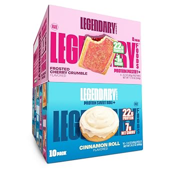 Legendary Foods 22 g Protein Pastry and Roll Bundle 18 Pack - Low Carb Meal Replacement Bar - Gluten Free Protien Snacks - Healthy Keto Snack Box - Low Sugar Energy Bars - Bariatric Diabetic Friendly