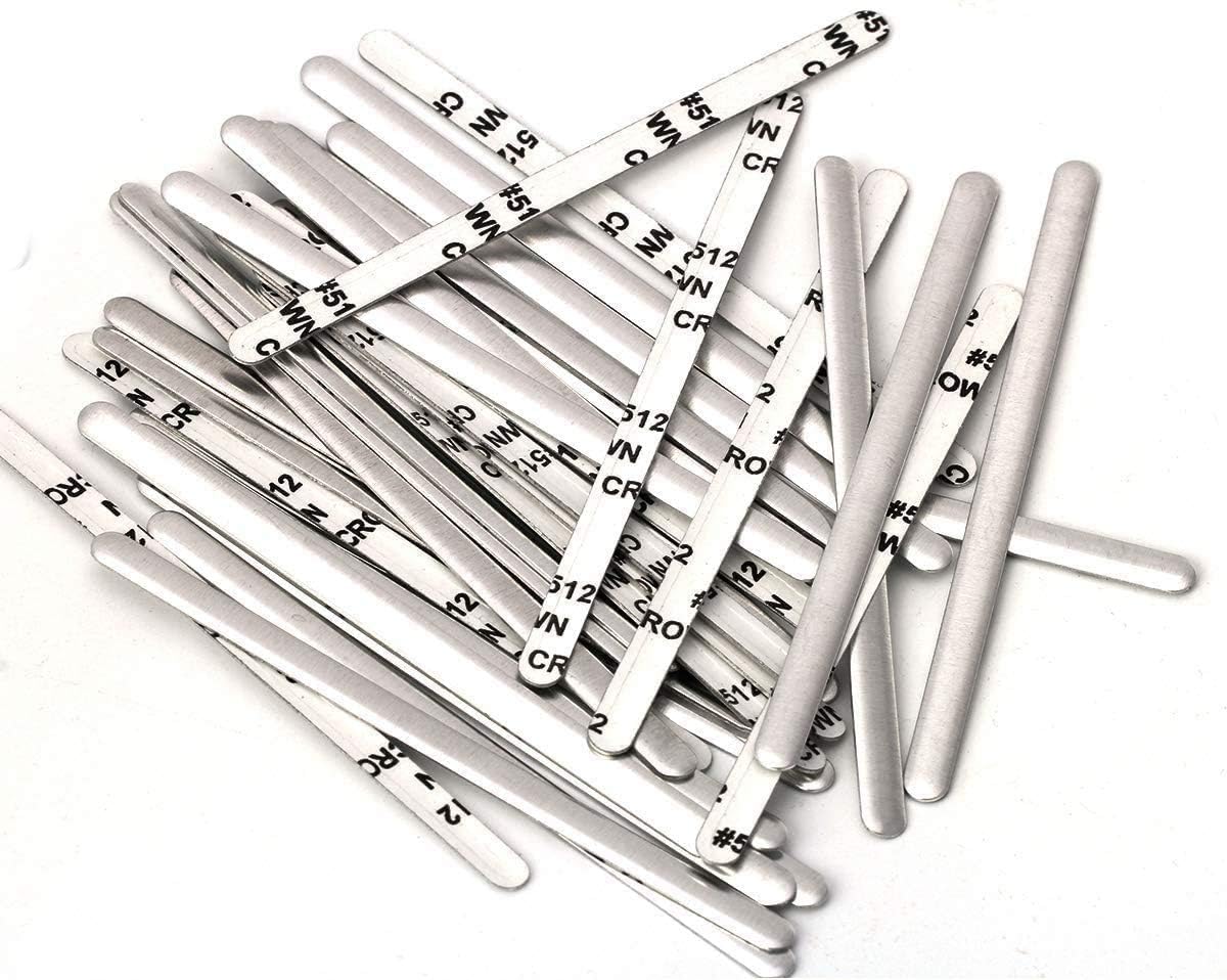 100PCS Metal Nose Bridge Strips with Adhesive Backing for Mask, Mr Rex Aluminum Strip Nose Bridge Wire, 9cm Adhesive Piece Wire for Face Mask DIY Sewing Making Accessories Handmade Crafting (100)