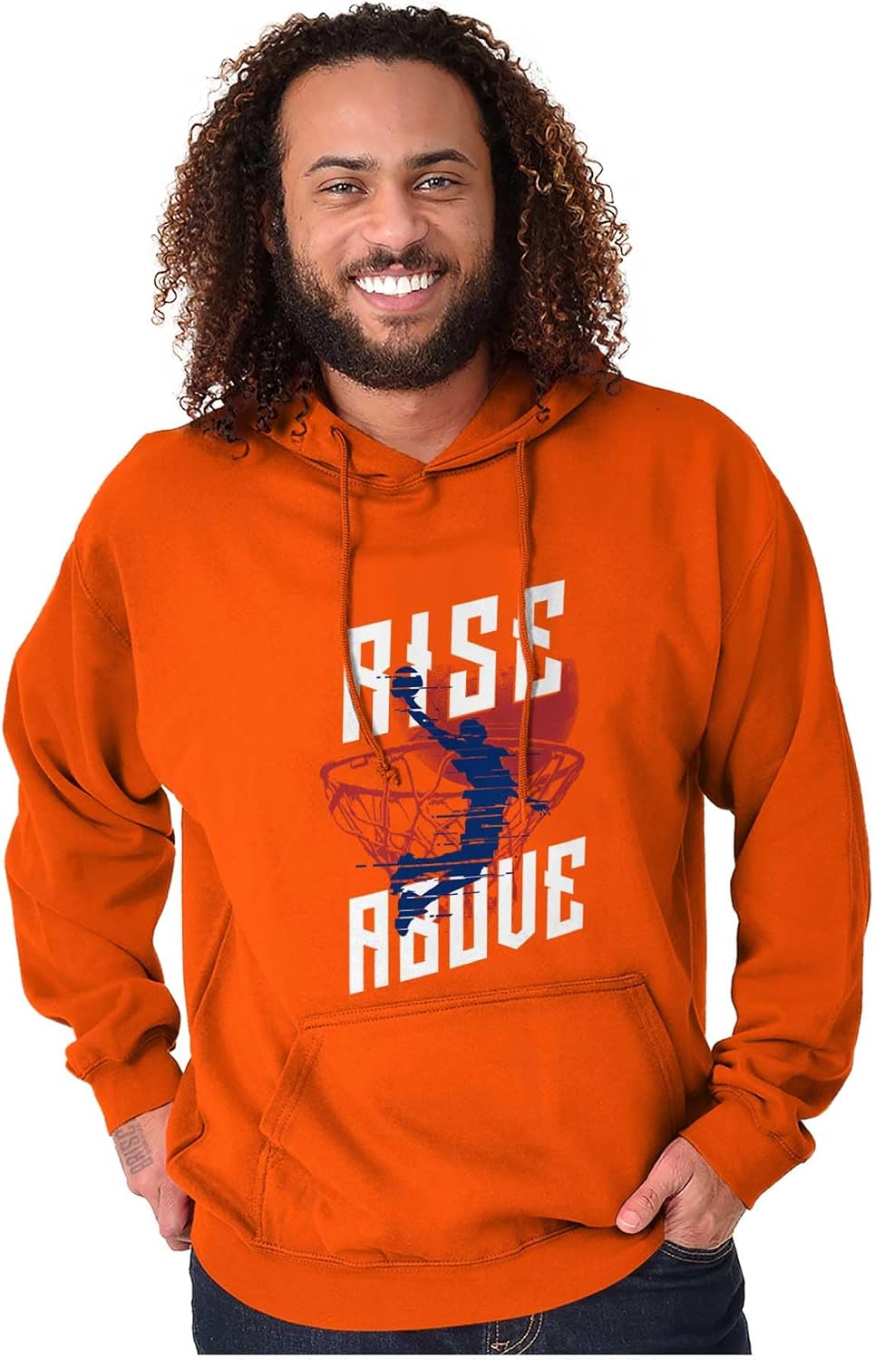 Brisco Brands Rise Above Basketball Slam Dunk Hoodie Hooded Sweatshirt Men