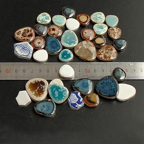 Miniatura 3 de Azulejos de mosaico de 7.05 oz, paquete de azulejos de mosaico de cerámica para decoración del hogar, manualidades, platos, marcos de fotos,