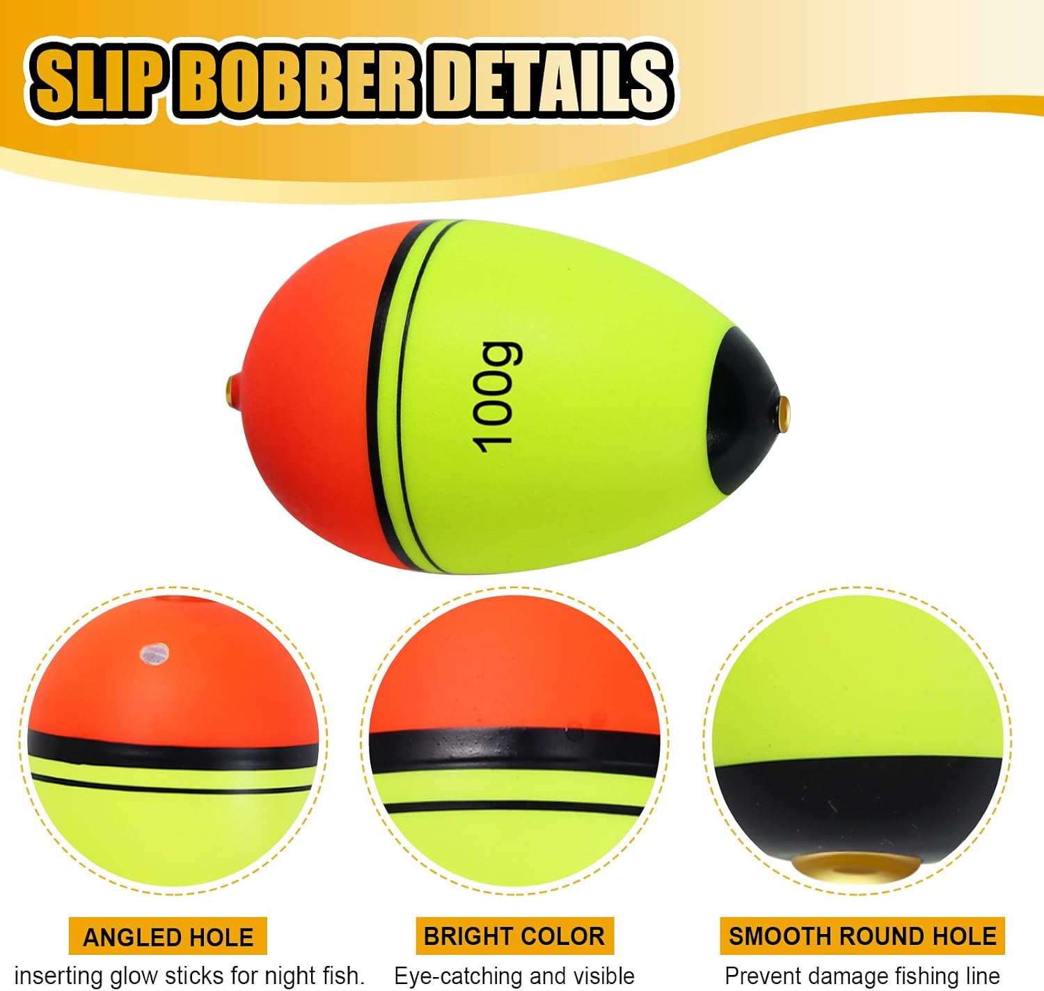 Slip Bobbers Float, EVA Fishing Floats and Bobbers for Crappie, Walleye, Panfish & Bass, Adjustable Sliding Bobbers with Floatage from 0.35oz to 4.23oz