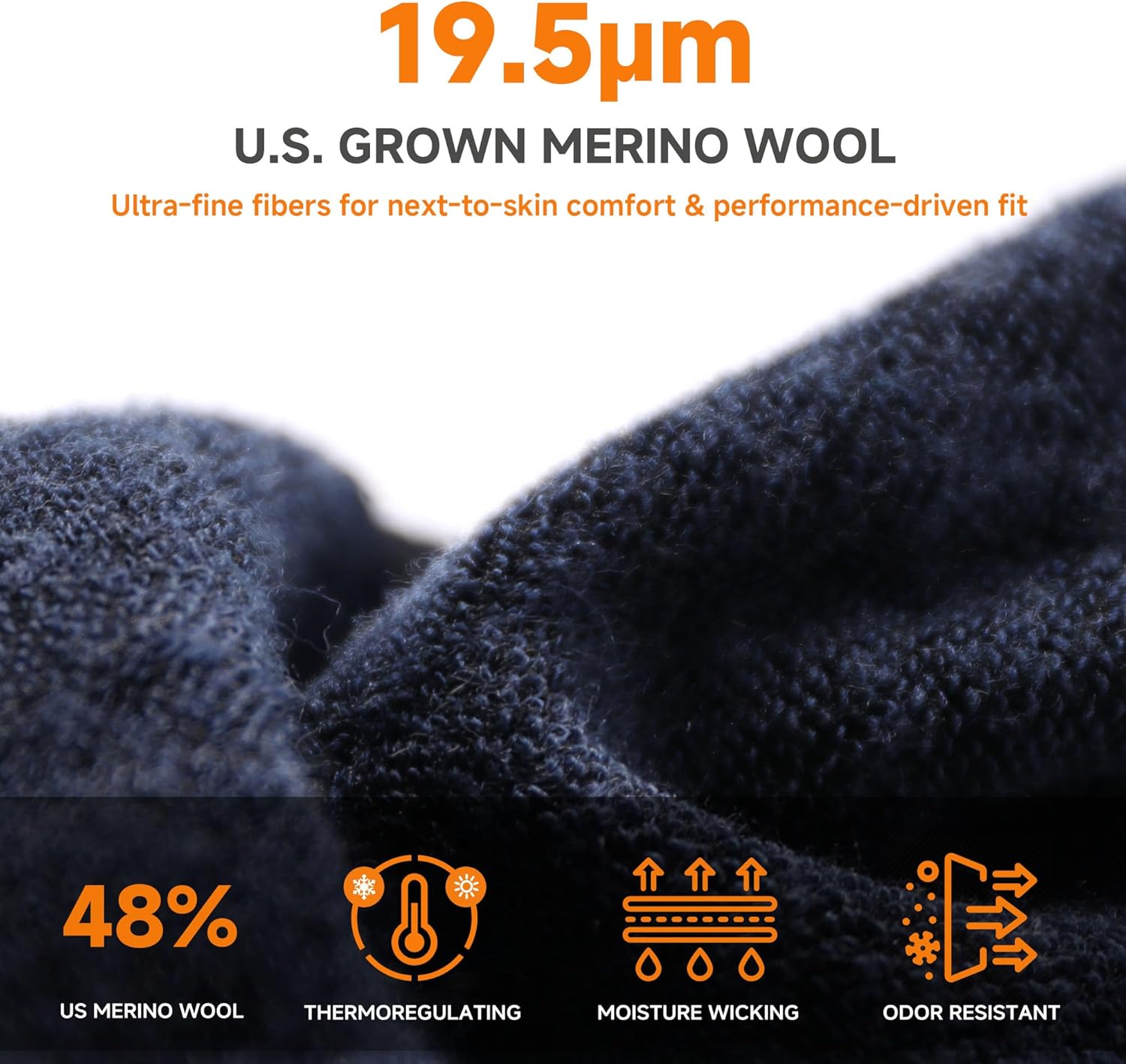 2-Pair Merino Wool Hiking Socks - Made in USA, 200-Needle Knit, Lightweight Cushioned Micro Crew Socks for Men Women - Image 4