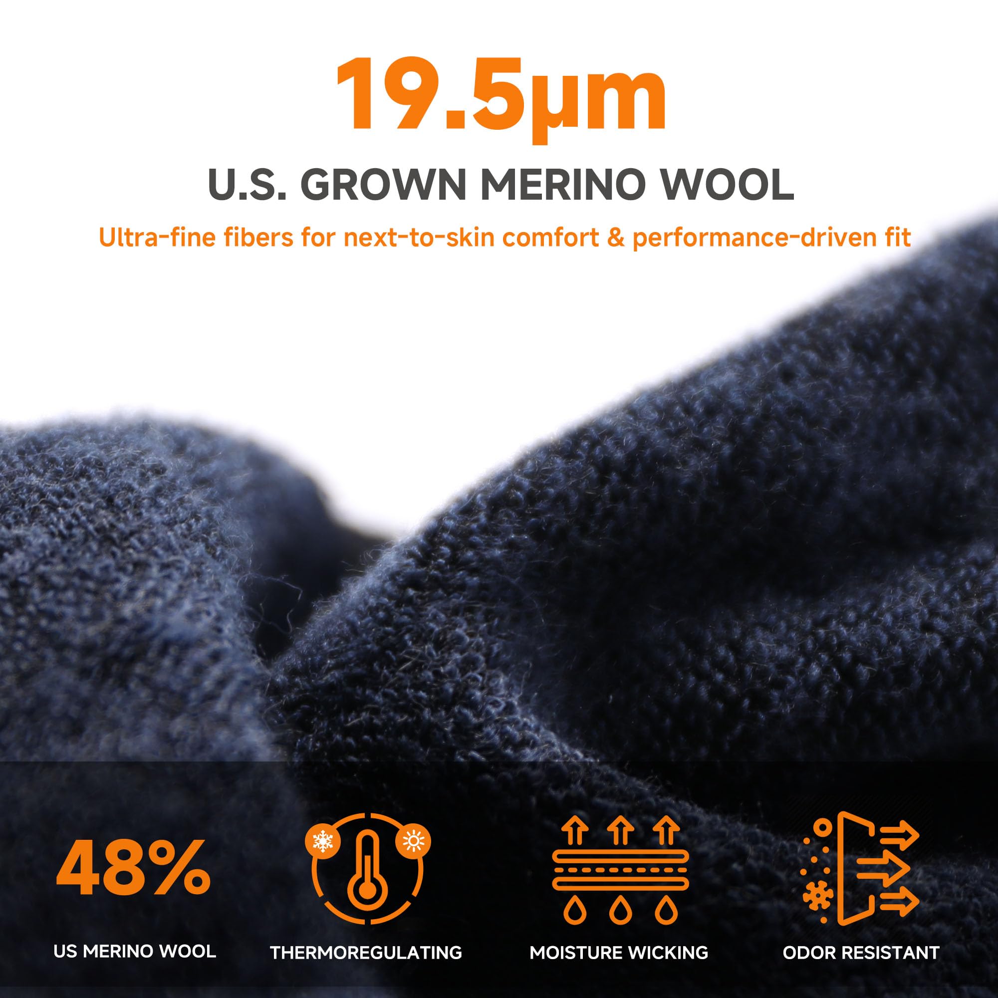 SAMSOX 2 Paar Wandersocken aus Merinowolle, hergestellt in den USA, Micro Crew mit Kissen, leichte Stiefelsocken für Herren und Damen (Nevada), total eclipse, Small