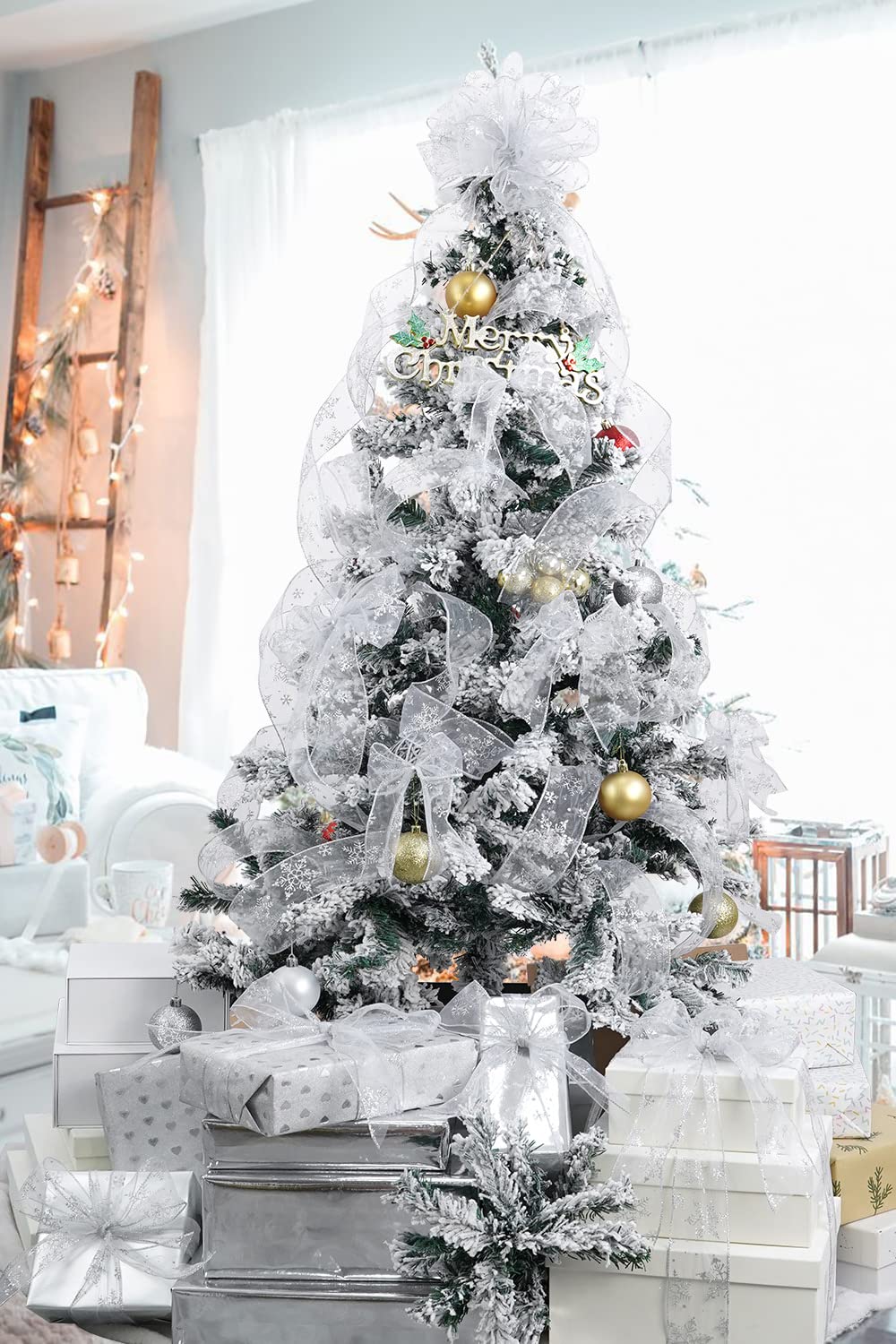 Amazon.co.jp: HUIHUANG スノーフレークリボン ワイヤー入り 50ヤード