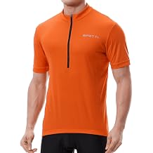 Men's Cycling Bike Jersey Short Sleeve with 3 Rear Pockets- Moisture Wicking, Breathable, Quick Dry Biking Shirt