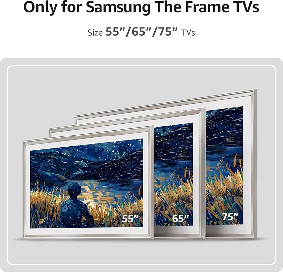 TV Frames 65 Deco Alloy Bezel Only for Samsung The Frame TVs, Modern & Minimalist Styles from TV to Art, MOUNTUP Ultra Slim TV Wall Mount for Samsung The Frame/Neo QLED 8K/4K TVs MU0089