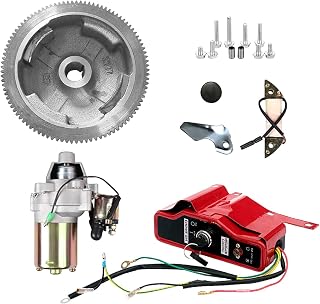 Electric Start Conversion Kit for Honda GX340 GX390 13HP Starter Motor Flywheel Key Switch Coil Ignition Fan Cover Fit Engine Stop On Switch