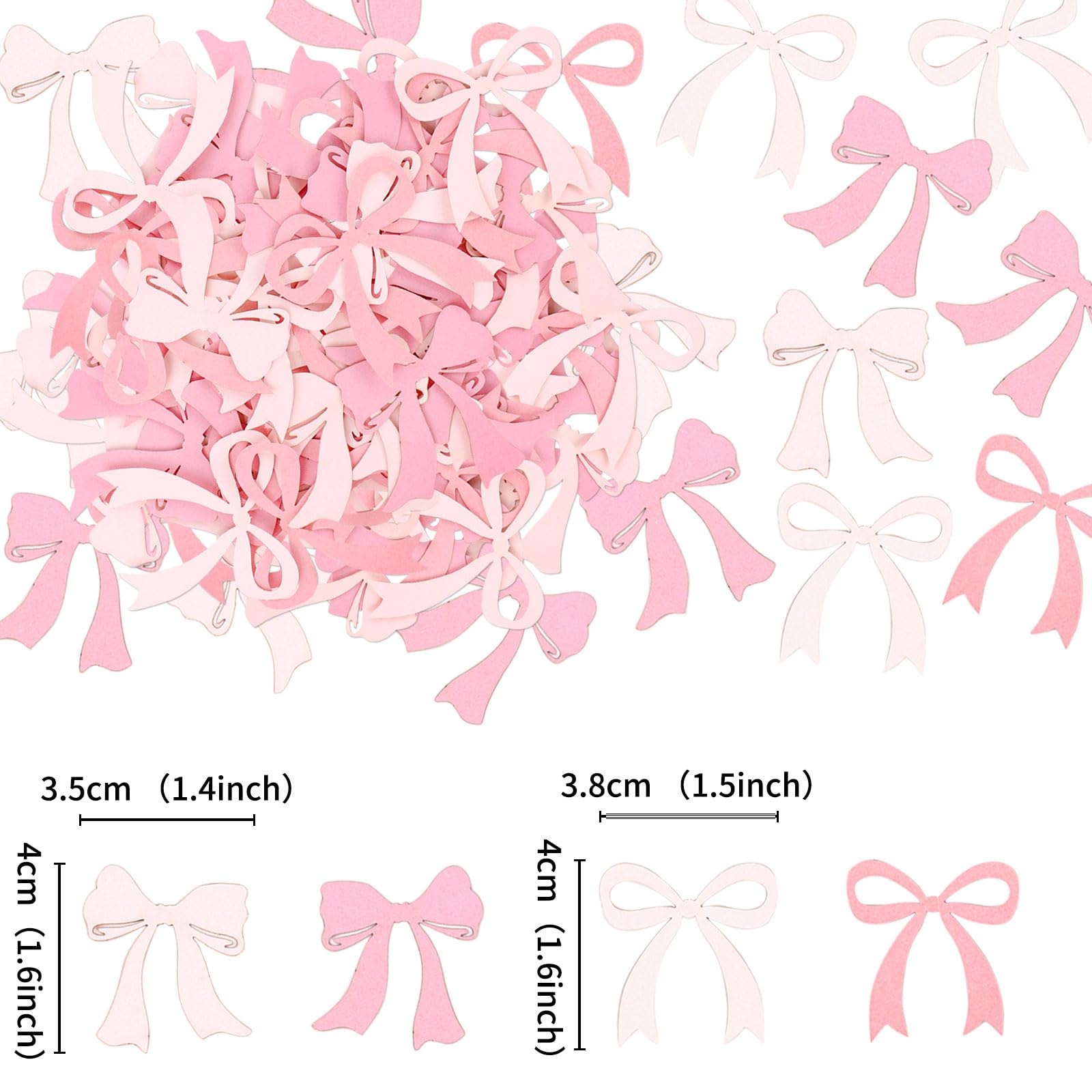 100 Stück Rosa Schleifen-Konfetti – Für Verlobung, Junggesellinnenabschied, Babyparty & Geburtstagsdeko