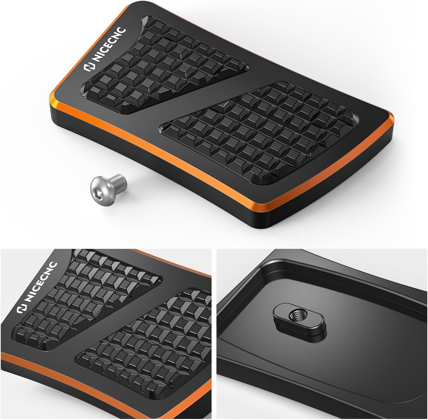 NICECNC Orange Brake Pedal Pad 6061 Solid Aluminum CNC Compatible with Harley Tri Glide CVO/SE FLHTCUTGSE 2020-2022, Road Glide Special FLTRXS 2015-2023, Replacement for 42444-04, See Fitments