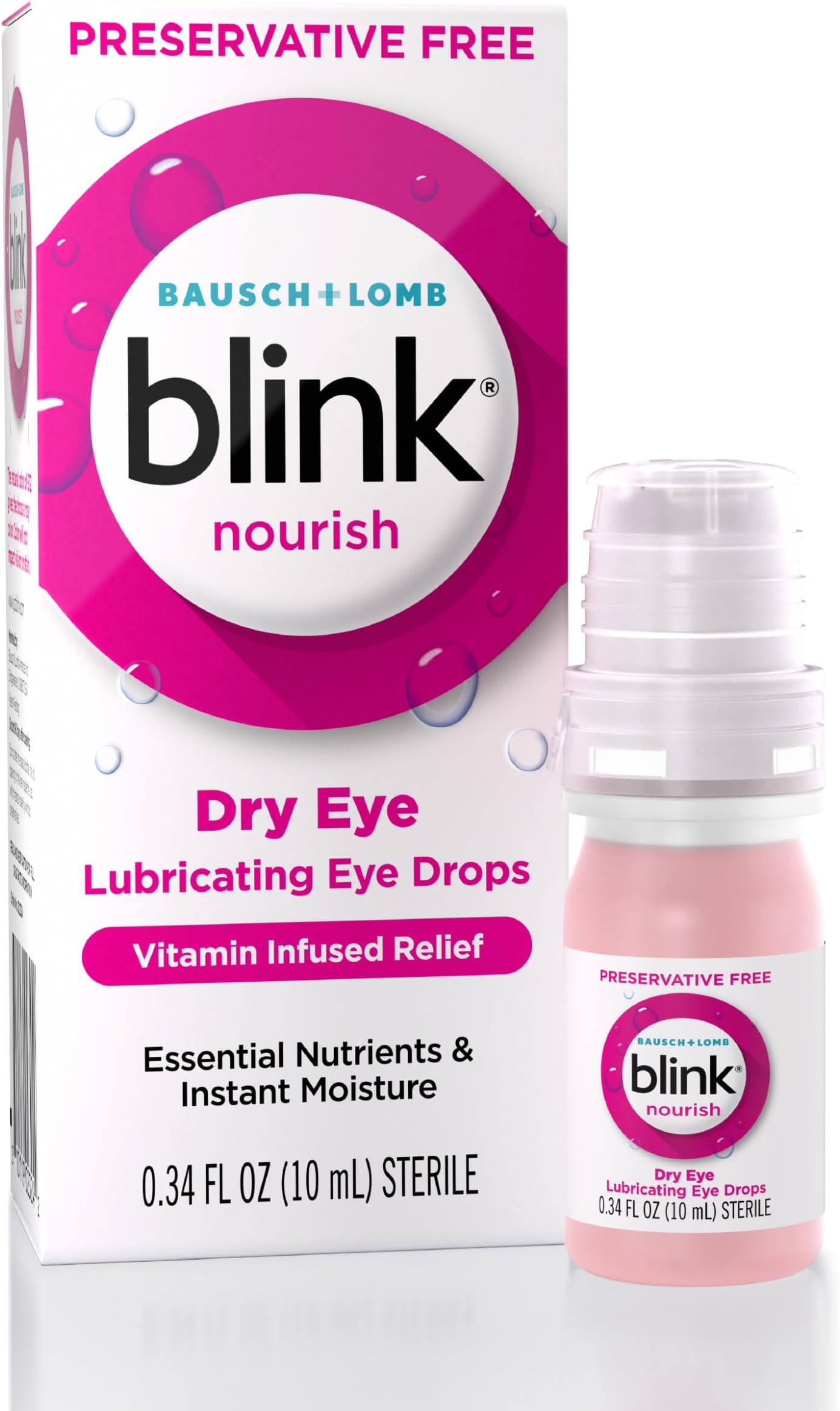 BLINK Nourish Preservative-Free Lubricating Eye Drops, with Glycerin for Inst...