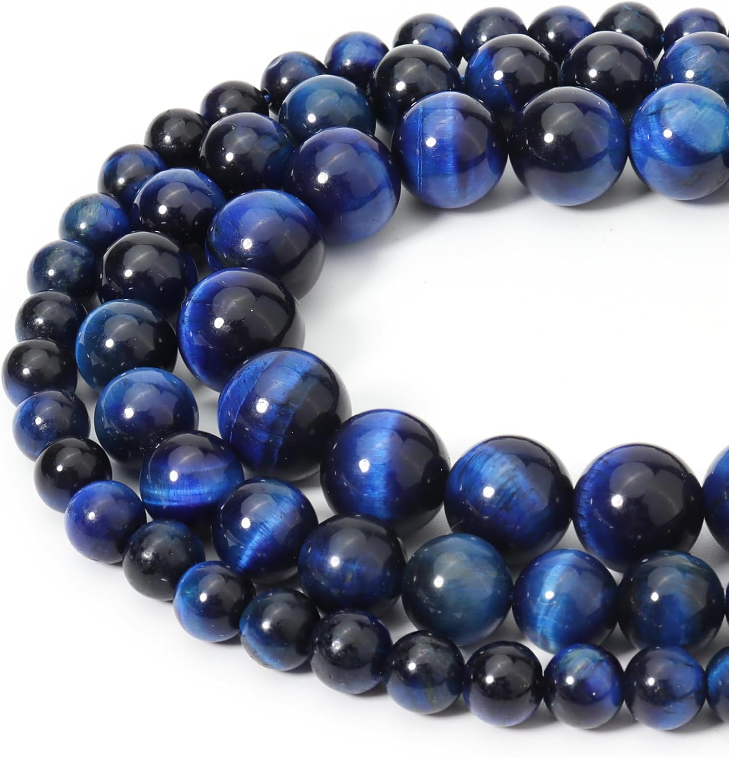 45pcs 8mm Natural Blue Tiger Eye Gemstone Beads Energy Healing Crystal Round Loose Stone Beads for Jewelry Making, DIY Bracelets Necklaces - Image 4