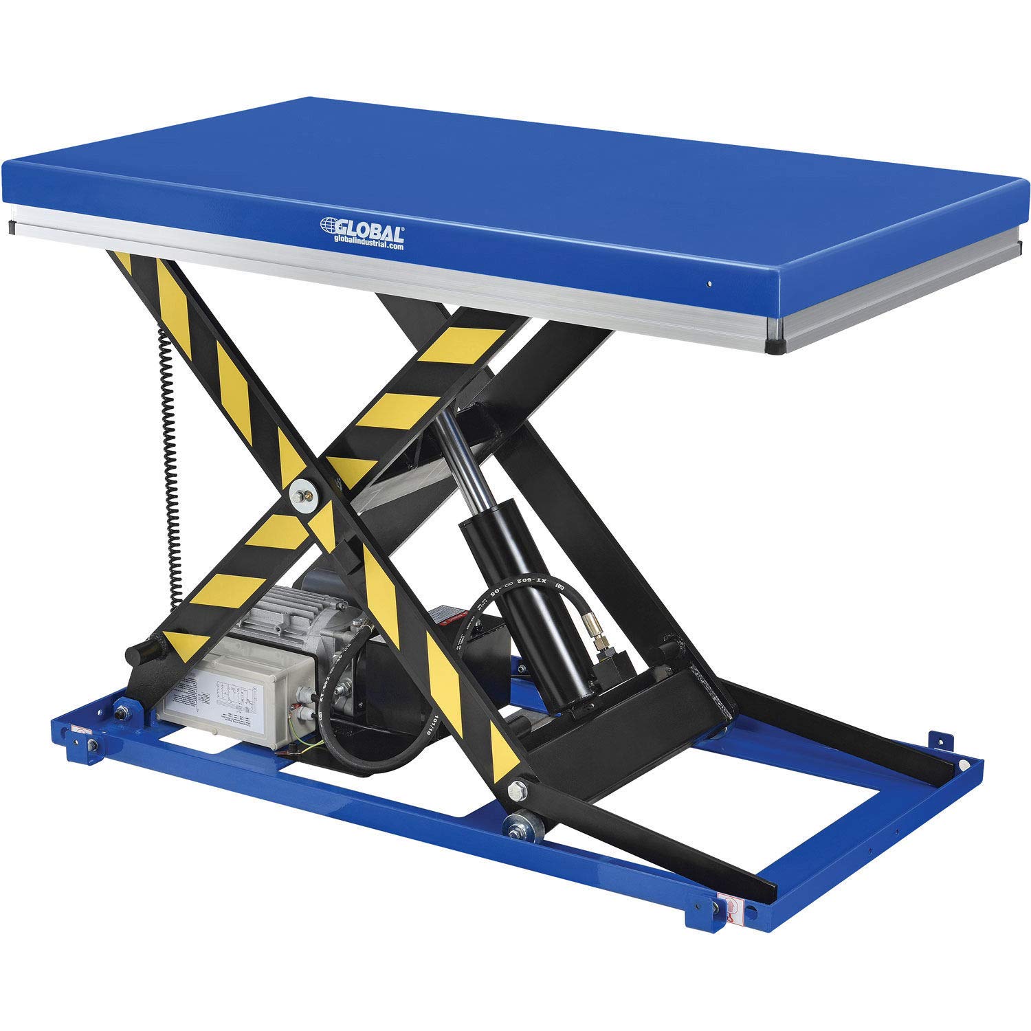 Global Industrial 2200 Lb. Capacity Power Scissor Lift Table with Hand Control, 48