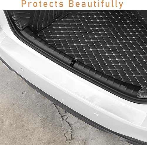 Miniatura 5 de Kewucn Protector de parachoques trasero de automóvil, tira de entrada de puerta de maletero antiarañazos y abrasión, calcomanías antideslizantes de