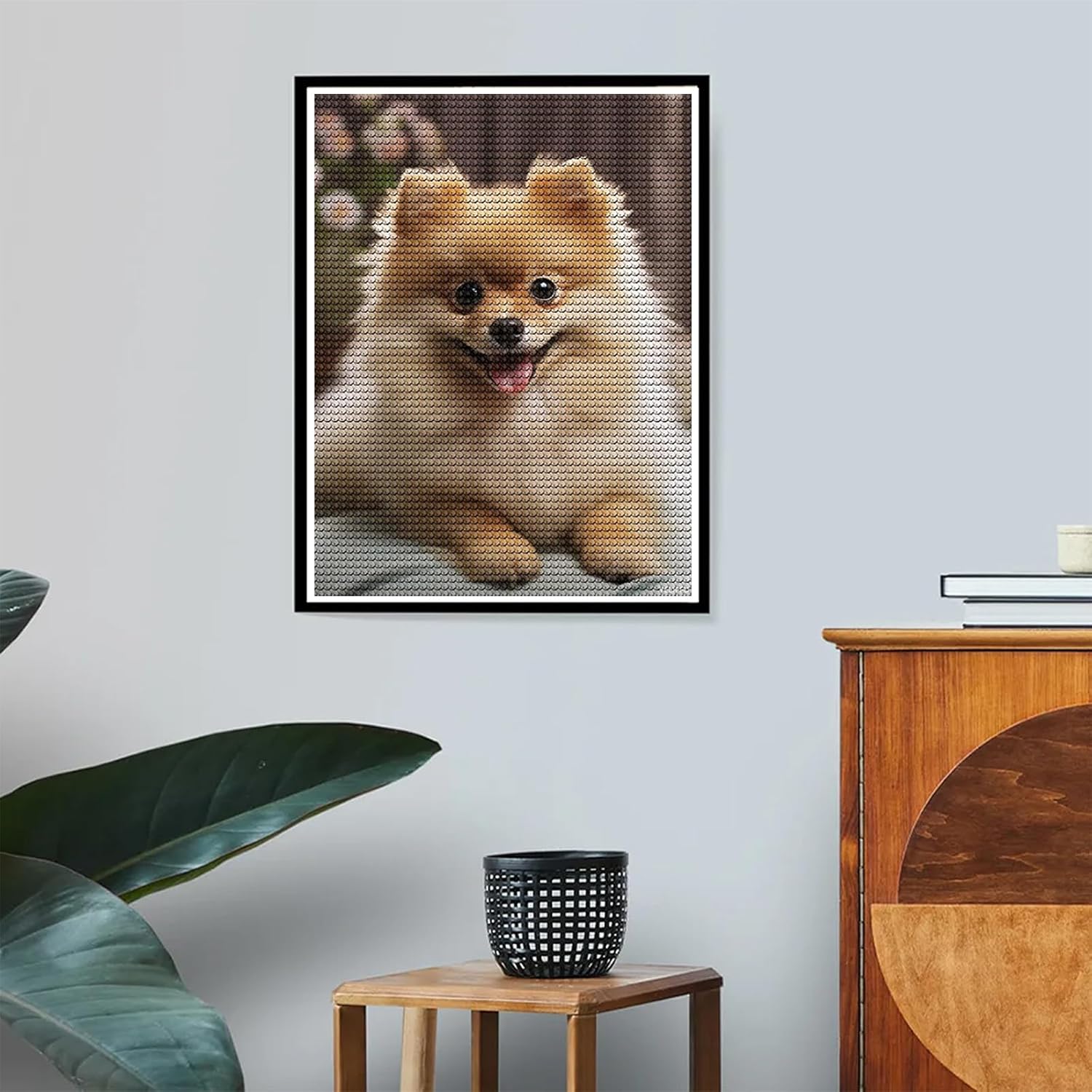 Diamond Painting Kits for Adults Cute Pomeranian Dog Full Drill Diamond Dots Paintings Diamond Art Kits DIY 5D Diamond Painting Kits for Home Wall Decor 12x16 Inch