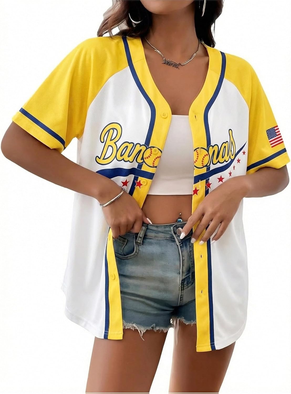 Baseball Jersey Women Game Day Shirt Baseball Player Graphic Tees Button up Short Sleeve Fan Tops