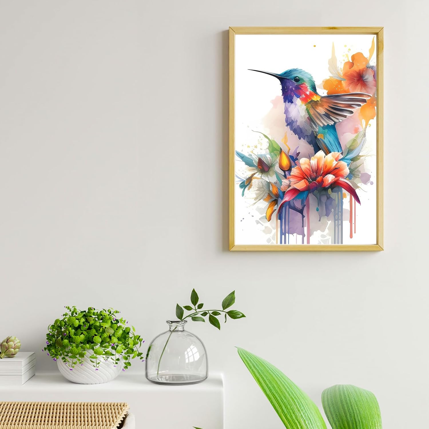 Ginkko Bird Framed Paint by Numbers Kit for Adults 8X 12 inch, Flowers image 2