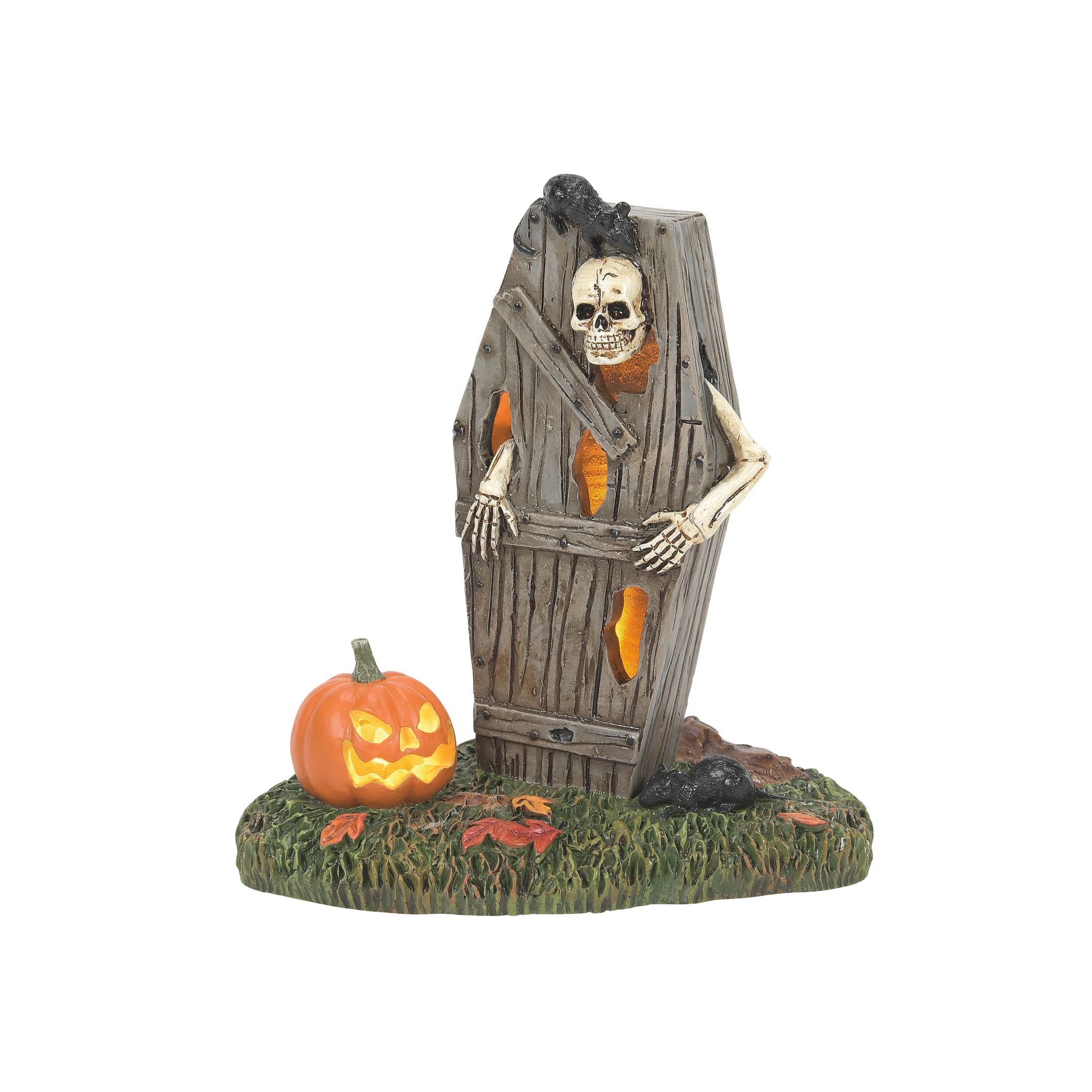 Department 56 Village Collection Accessories Halloween Raised from The Dirt Lit Figurine, 4.1 Inch, Multicolor