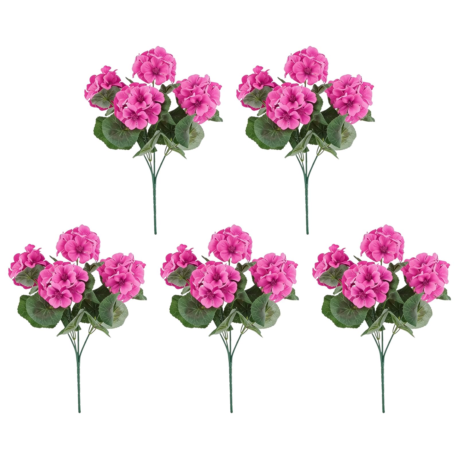 Meiliyizu 5 / 8Pcs Realistic Simulation Silk Geranium Flower Fade Resistant Artificial Crabapple Flower for Wedding Tabletop Display Realistic Silk Blooms