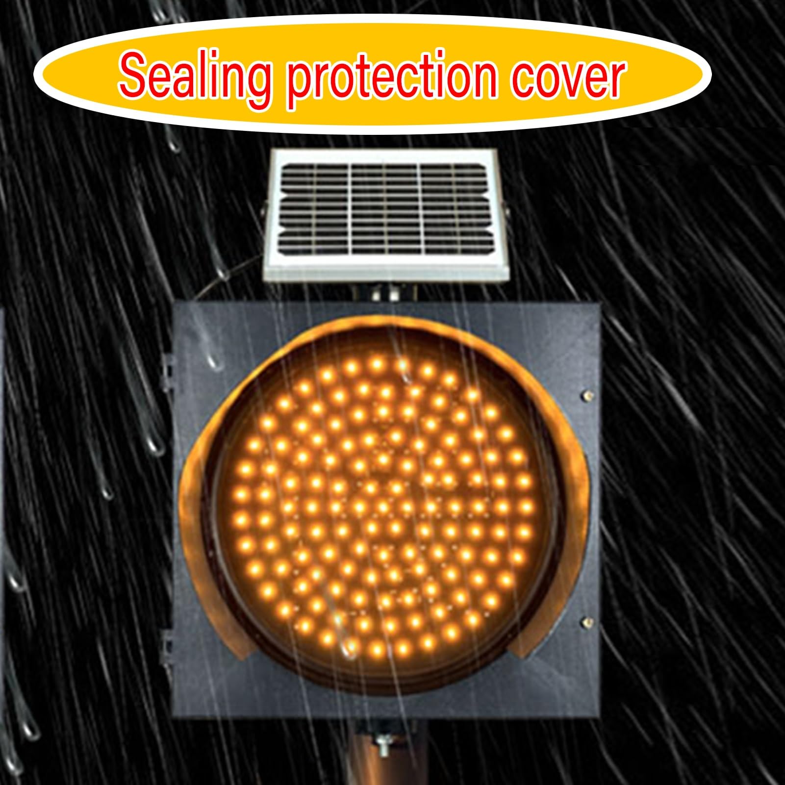 Semáforo, Luz Intermitente Amarilla con Panel Solar, Luz De Advertencia de Señales de Carretera LED, Luz Indicadora Industrial, for Estación de Peaje de Carreteras