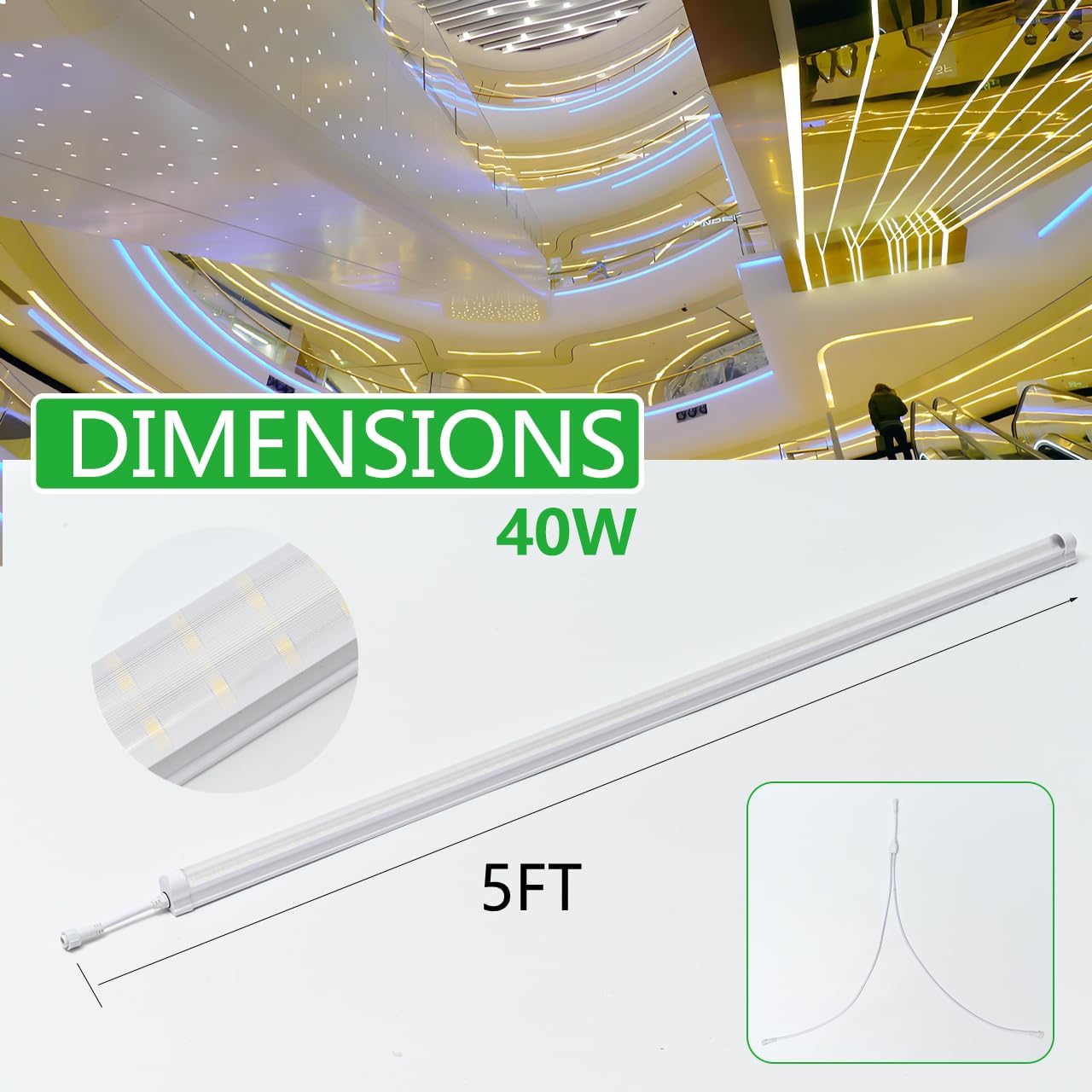 8 Pack LED Freezer Tube Lights,5FT 40W T8 Integrated Cooler Light Fixture,Daylight White 6000k Waterproof Refrigerator Light for Fridge, Supermarkets or Grocery Stores