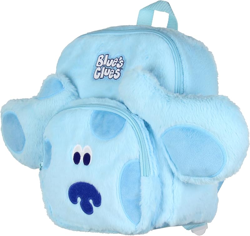 Mochila de 12 pulgadas con cara suave y difusa de dibujos animados de Blue's Clues para uso diario