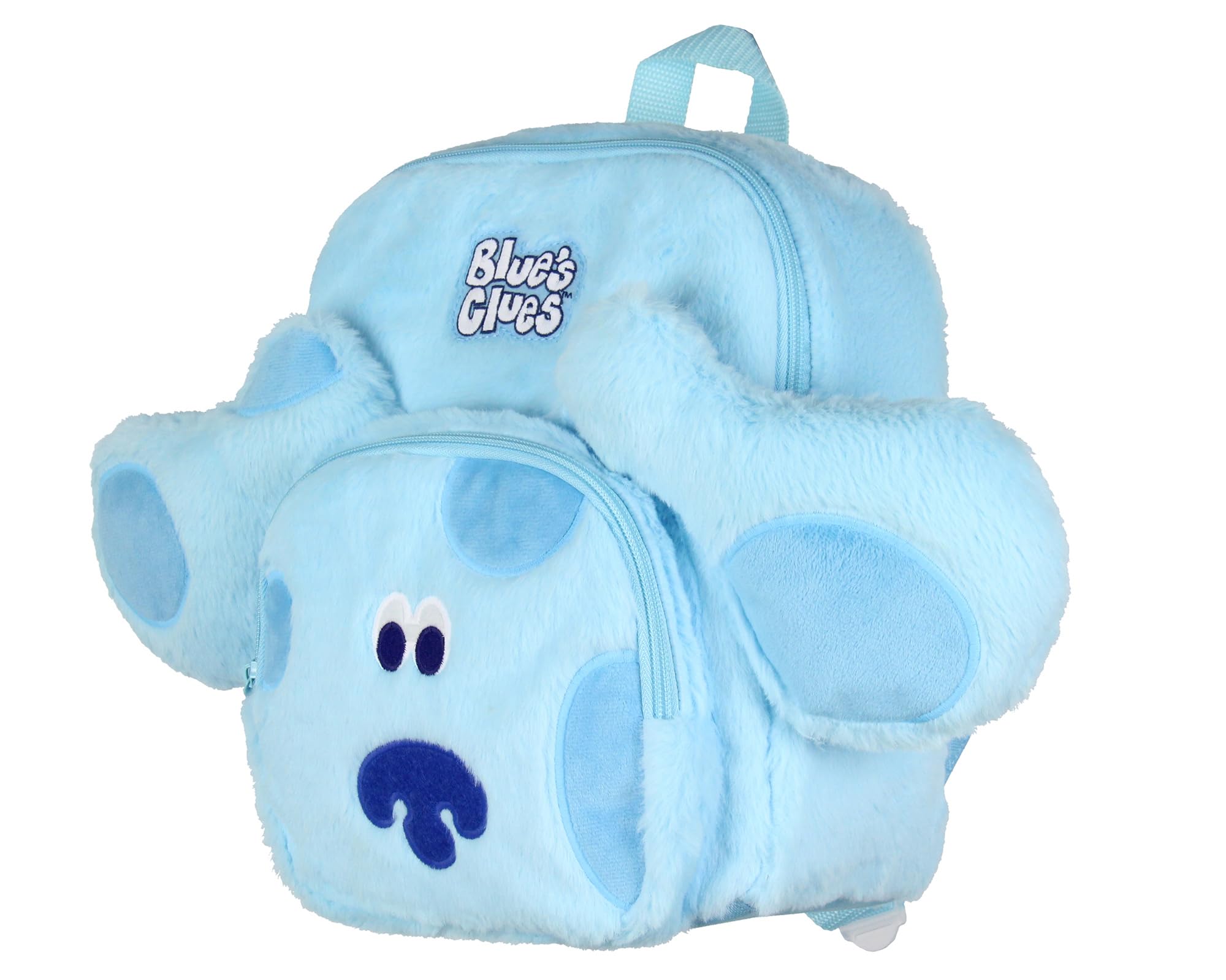 INTIMO Blue's Clues Fuzzy Soft Character Cartoon Face 12 Inch Backpack