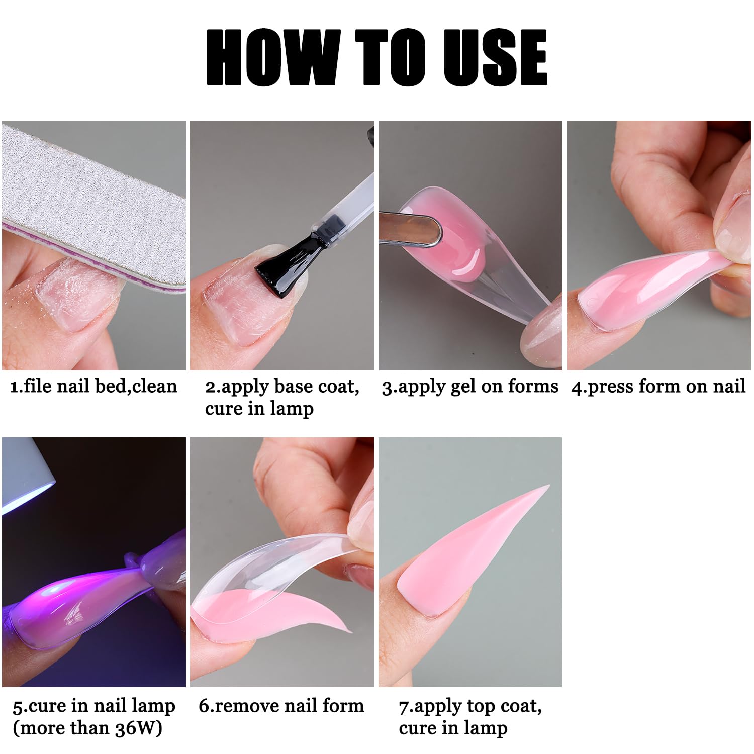 Fcozpjk Cat Claw Dual Nail Forms for Builder Gel, Clear Short Cat Claw Stiletto Nail Forms Poly Gel Natural Curved Reusable Extension Mold Tips Halloween Decoration 140 Pcs 14 sizes Salon Accessories