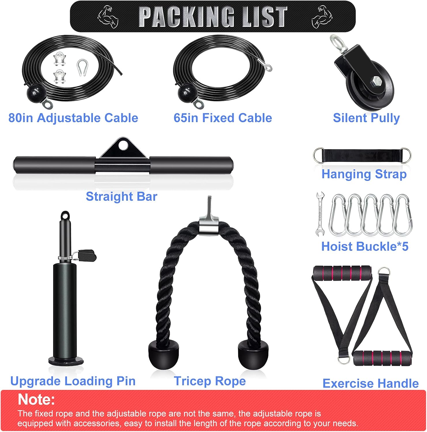 Outify Pulley System Gym, LAT Pull Down Machine with 2 Adjustable Cable