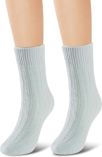 EURKEA Womens Brushed Cashmere Socks Thick Crew Winter Warm and Soft | Lightweight, Winter Bed Socks, Non-Binding, Free Size, Multi Colors Elegant, Gift for Mom Wife Friends